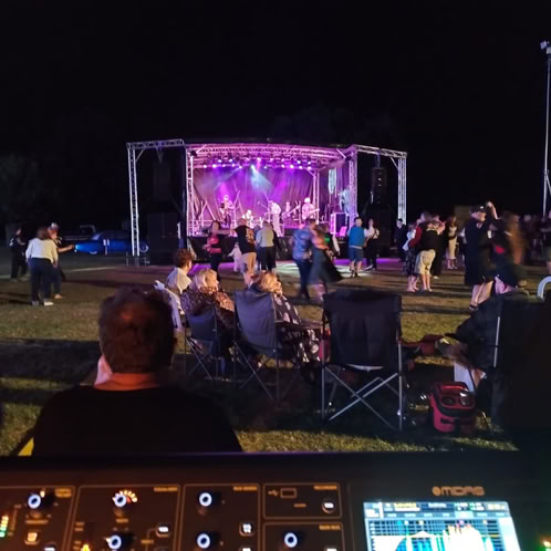 Outdoor stage with sound and lighting for the NSRA Supernationals
